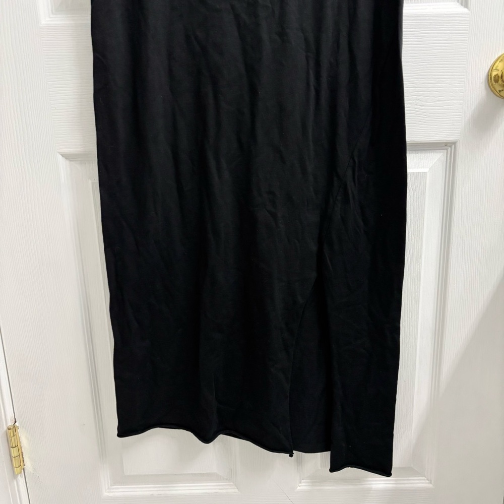Frank & Eileen Tee Lab TShirt Dress Small Black Cotton Minimalist Asymmetrical - Picture 4 of 6